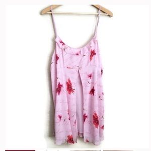 NWOT floral chemise. Faux silk. Adjustable